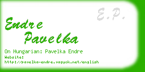 endre pavelka business card